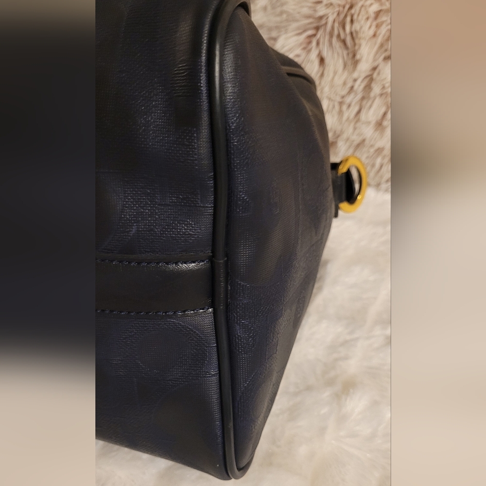 Christian Dior Navy Monogram Leather & PVC Travel Boston Bag EUC - Picture 12 of 16